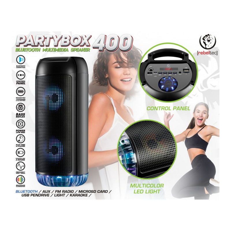 Coluna Bluetooth Rebeltec PartyBox 400 - Preto