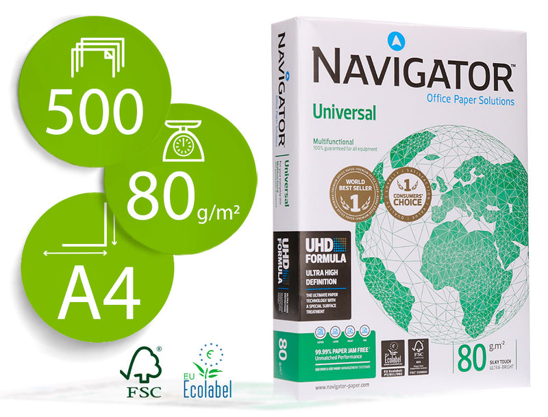 Resma de Papel  Navigator DIN A4 PACK 500 FOLHAS 80 GR