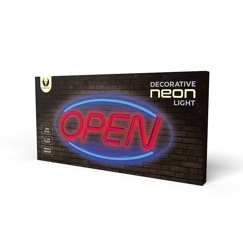 Neon LED OPEN Azul Vermelho