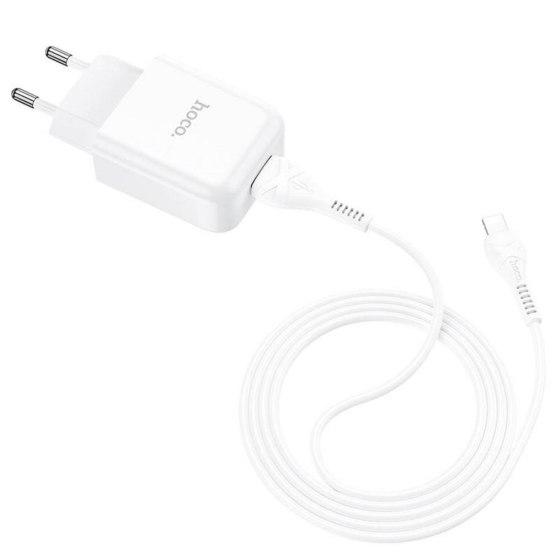 Carregador de parede HOCO USB A + cabo USB A para Lightning 2A N2 branco