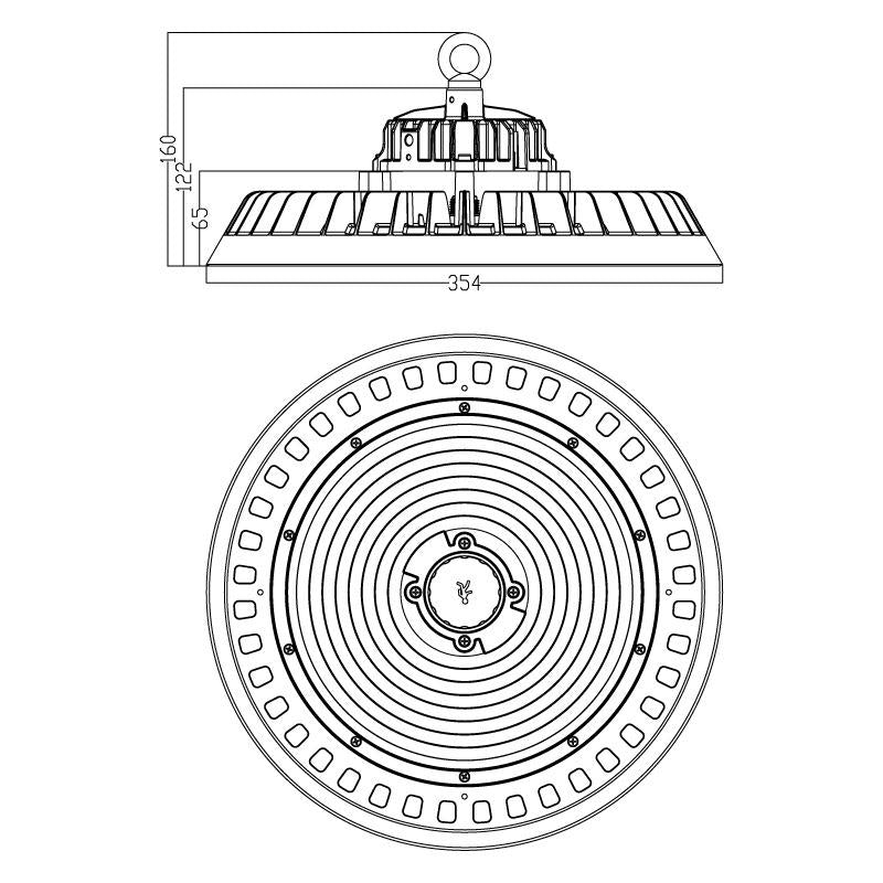 Campânula Ufo Led Serie A 200W 1-10V 5000K