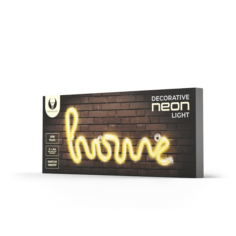 LED neon HOME branco quente Bat + USB