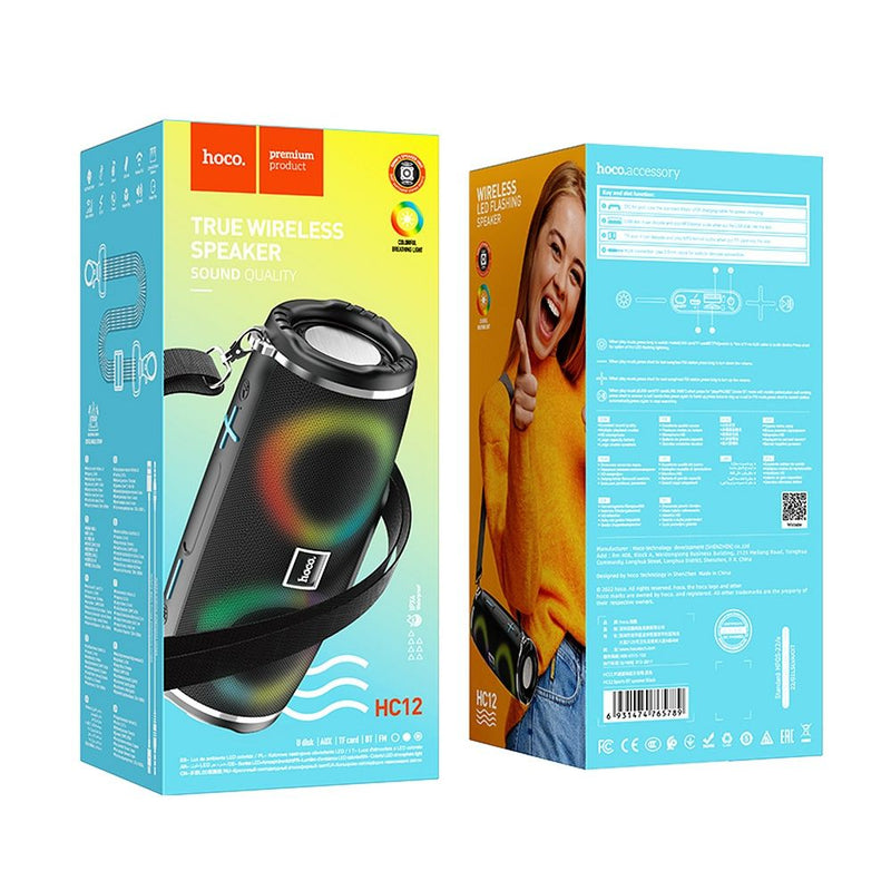 Coluna HOCO bluetooth HC12 Desportivo preto