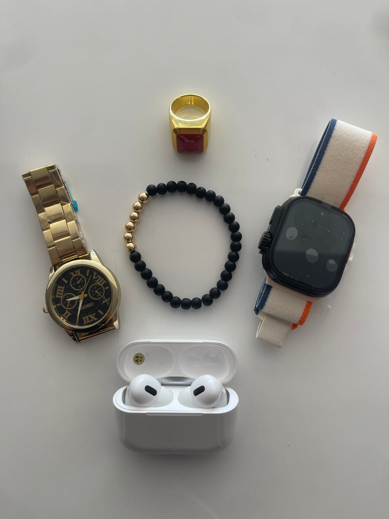 Kit H1000  Ultra 3 9 em 1 Smartwatch Phones Relogio Anél e Pulseira