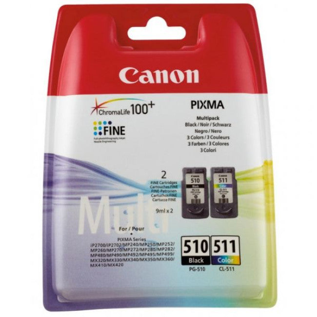 Conjunto 2 Tinteiros Canon PG-510 + CL-511 Original