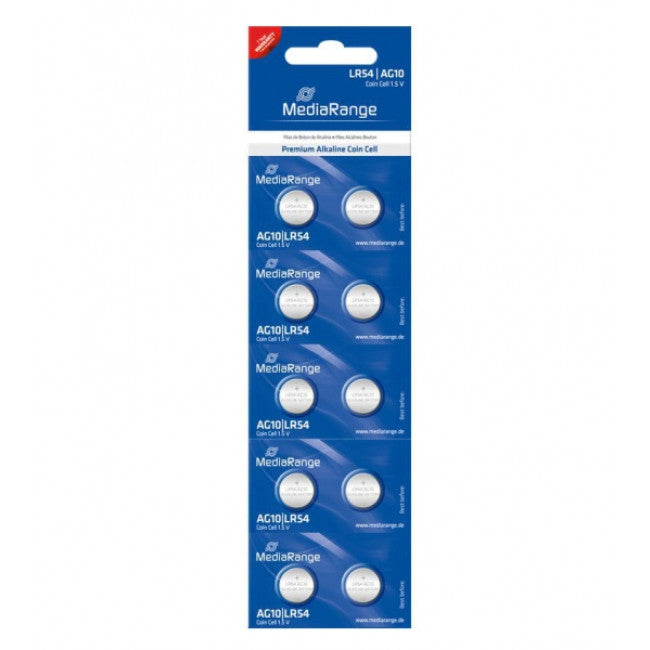 Pilhas Mediarange Alcalinas Coin Cell AG10 | LR54