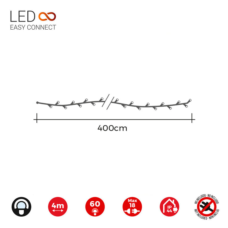 Grinalda Easy Conect Branco Frio 60 LEDS IP44 30V TOTAL 1,08W 4m