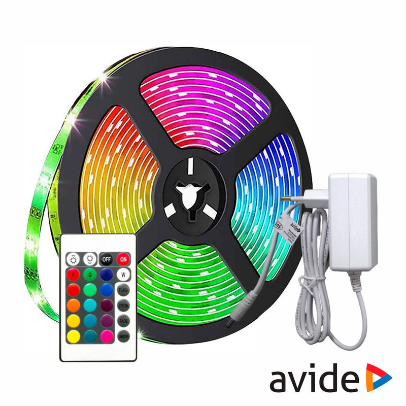 Kit de Fita 90 Leds RGB 12V 3M IP20 c/ comando Avide