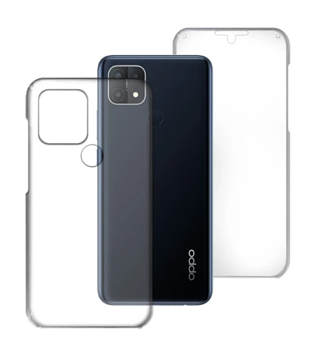 Capa Dupla Oppo A15 Silicone Transparente Frente e Traseira