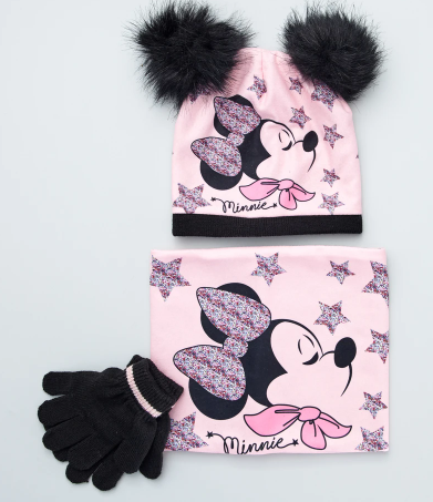 Conjunto Gorro+Gola+Luvas - Minnie "Disney"