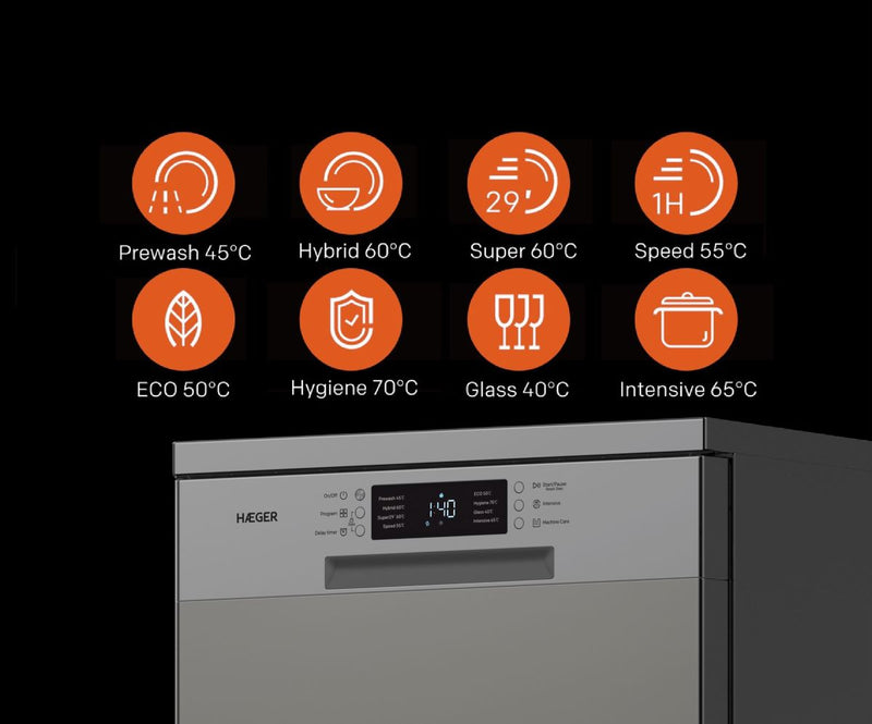 Máquina de  lavar loiça Digit 8Prog/13Conj Branco  - HAEGER DISH WASHER Exposição