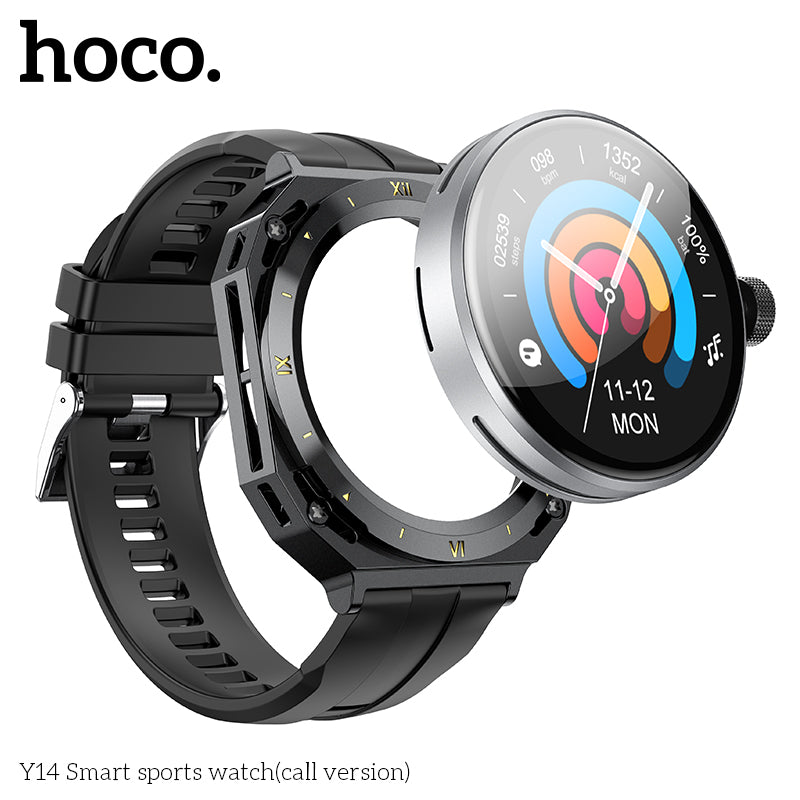 Smartwatch Hoco Y14 smart sports (versão chamada) Preto e Branco