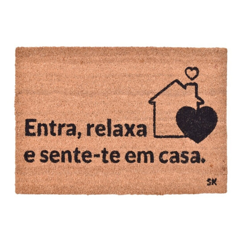 Tapete de Entrada "Entra, Relaxa e Sente-te em Casa" - 40x60cm