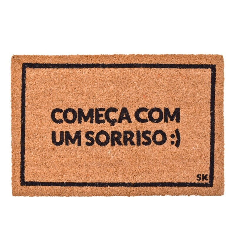 Tapete de Entrada "Começa Com Um Sorriso" - 40x60cm