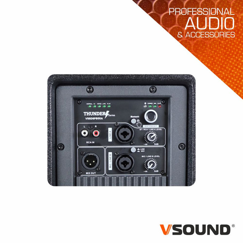 Sistema de Som Amplificado Pro 1.1 10" 800W DSP VSOUND