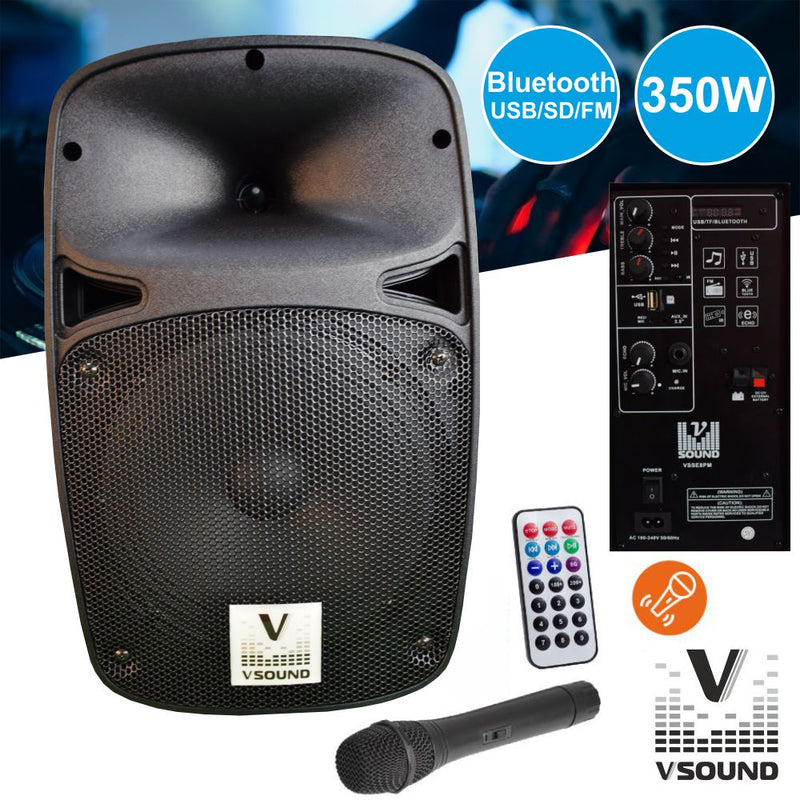 Coluna Amplificada 8" USB/BT/SD/BAT MIC S/Fios  VSOUND