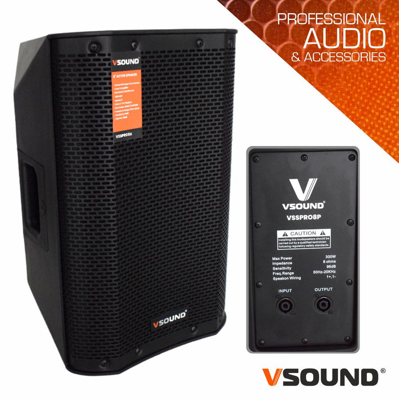 Coluna Profissional Passiva 8" 300W VSOUND