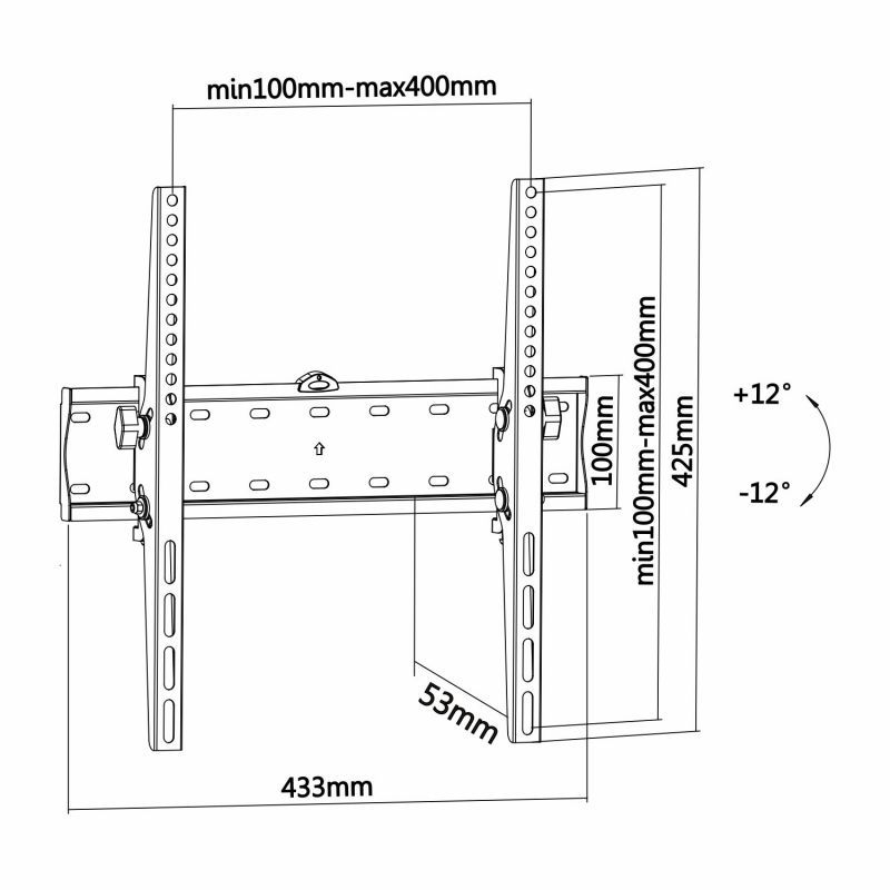 Suporte de parede inclinável Aisens WT55T-015 para TV de 32-55"/ até 40kg