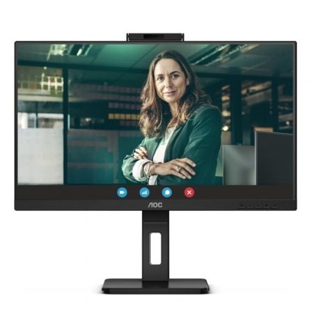 Monitor profissional AOC 24P3CW 23,8"/ Full HD/ Webcam/ Multimídia/ Altura ajustável/ Preto