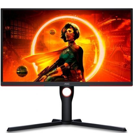 Monitor de jogos AOC 25G3ZM/BK 24,5"/ Full HD/ 0,5 ms/ 240 Hz/ VA/ Altura ajustável/ Preto e vermelho