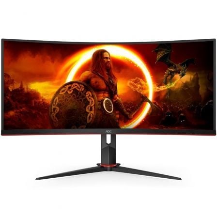 Monitor de jogos ultrapanorâmico curvo AOC CU34G2XP/BK 34"/ WQHD/ 1ms/ 180Hz/ VA/ Preto