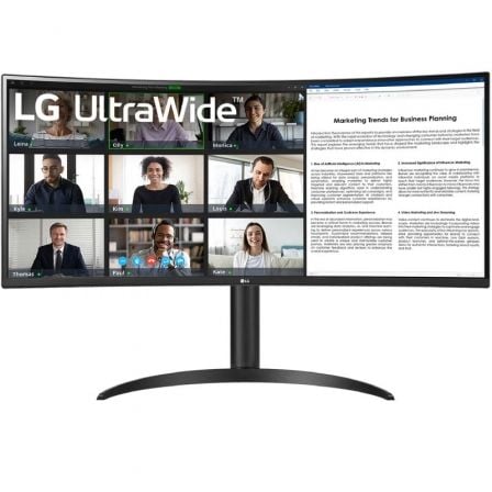 Monitor profissional ultrapanorâmico curvado LG 34WR55QC-B de 34"/ WQHD/ altura ajustável/ preto