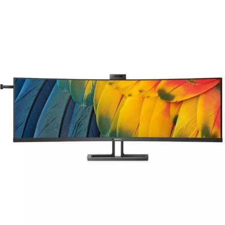 Philips 45B1U6900CH Monitor profissional ultrapanorâmico curvo de 44,5"/ Dual QHD/ Webcam/ Multimídia/ Altura ajustável/ Preto