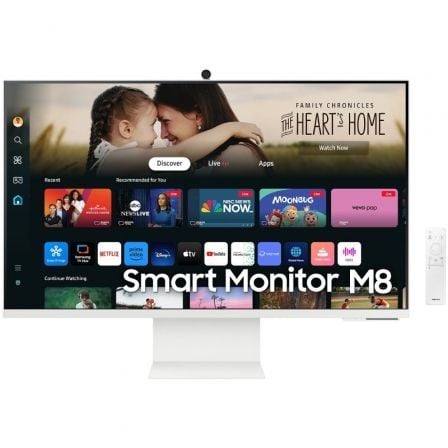 Smart Monitor Samsung M8 S32DM801UU 32"/ 4K/ Smart TV/ Webcam/ Multimídia/ Altura ajustável/ Branco