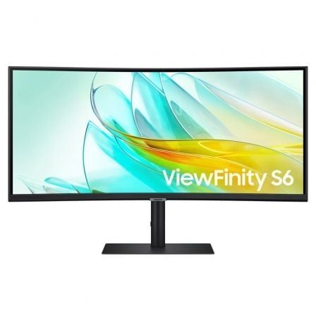 Samsung ViewFinity S6 S34C652UAU Monitor profissional ultrapanorâmico curvo de 34"/ UWQHD/ Multimídia/ Preto