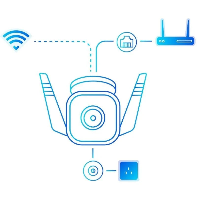 Câmera de vigilância por vídeo TP-Link Tapo TC65/ Visão Noturna/ Controle de APP