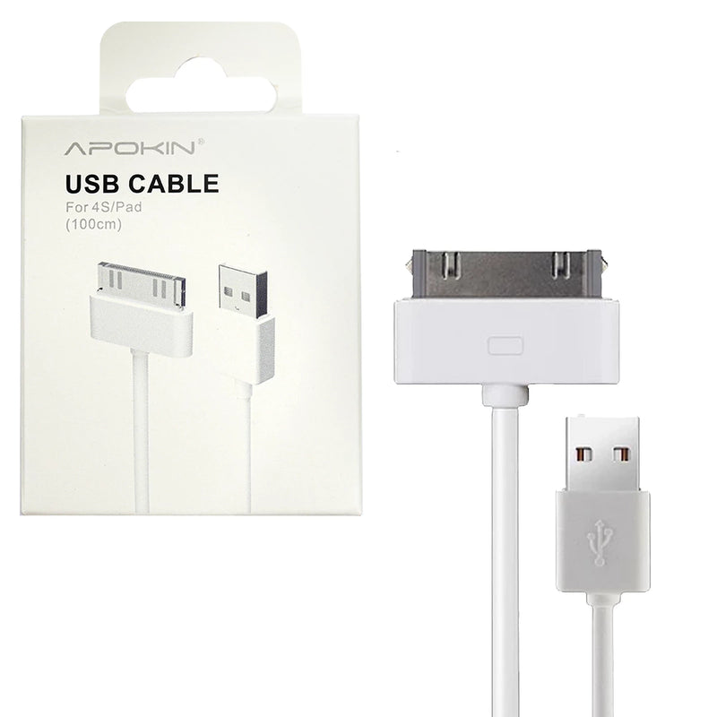 Cabo de dados e carregamento APOKIN USB 2.0 - iPhone 4G 1m