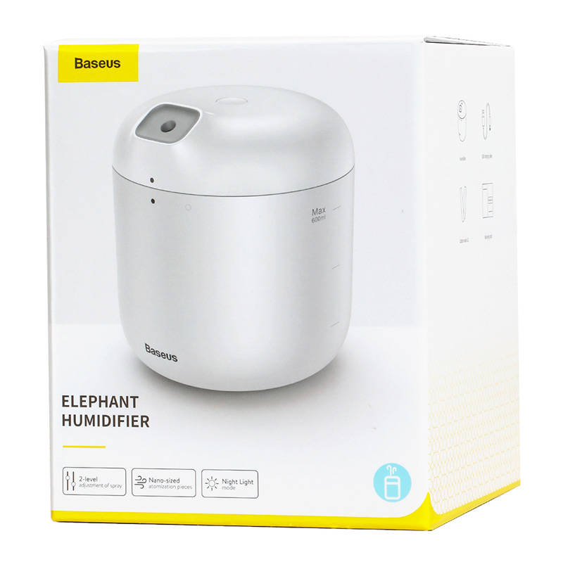 Humidificador de ar Baseus Elephant + luz noturna (branco)