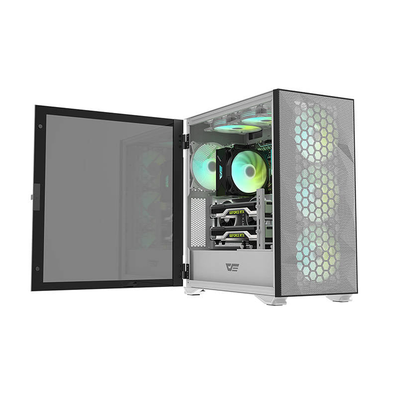 Conjunto de ventiladores de computador ARGB Darkflash C6 3 em 1 120x120 (branco)