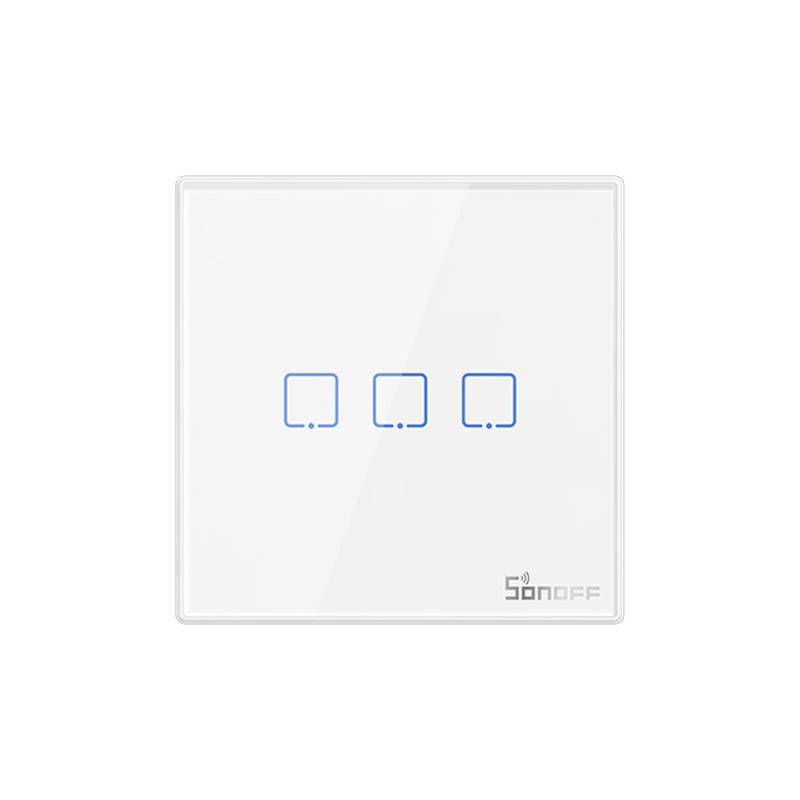 Interruptor de parede sem fio inteligente Sonoff T2EU3C-RF 433MHz (3 canais)