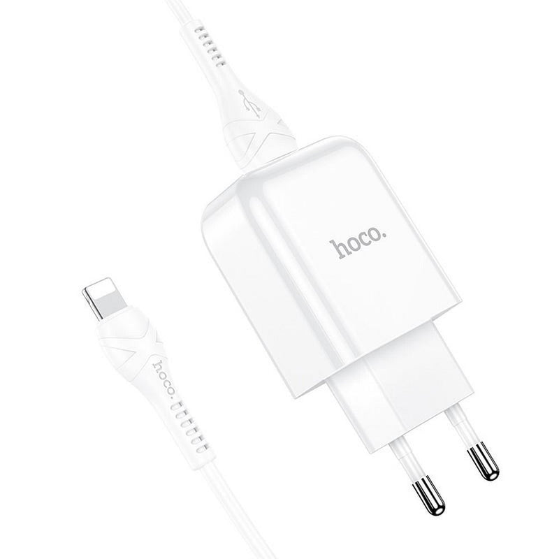 Carregador de parede HOCO USB A + cabo USB A para Lightning 2A N2 branco