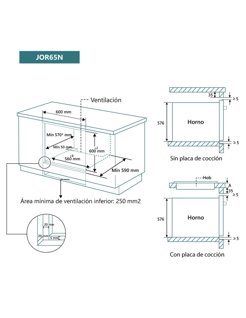 Forno 8 funções e Vidro AquaClean Preto Johnson JOR65N