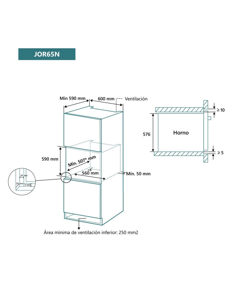 Forno 8 funções e Vidro AquaClean Preto Johnson JOR65N