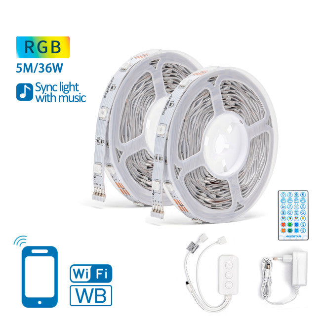 Fita Led WiFi Inteligente 10 Metros (2 x 5m) RGB 36W Aigostar