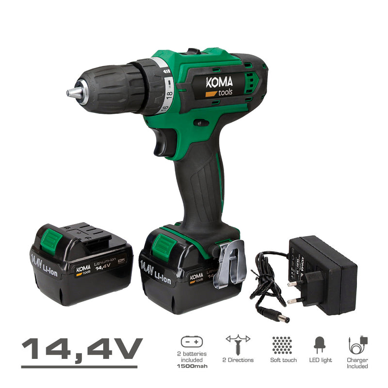 Berbequim Aparafusador Lithium-ion 14,4V 20x24cm KOMA TOOLS