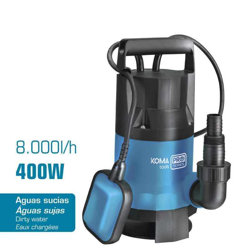 Bomba de extração de Agua Suja  400W 17x33cm KOMA TOOLS