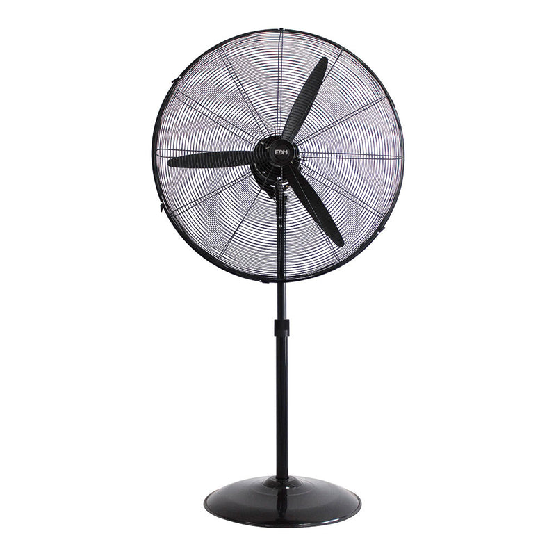 Ventoinha industrial oscilante com base circular preta Potência: 180W Lâminas: Ø60cm Altura ajustável 117-156cm EDM