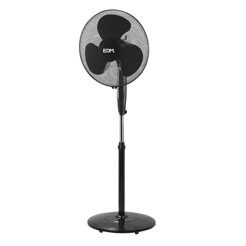 Ventoinha de pé com base circular preto potência: 45w aspas: Ø40cm altura regulável 110-130cm EDM